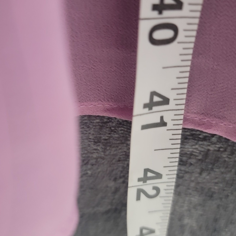 LOGO Lori Goldstein Purple Chiffon Trim Longline Duster Cardigan‎ M NWT Festival - Picture 4 of 13